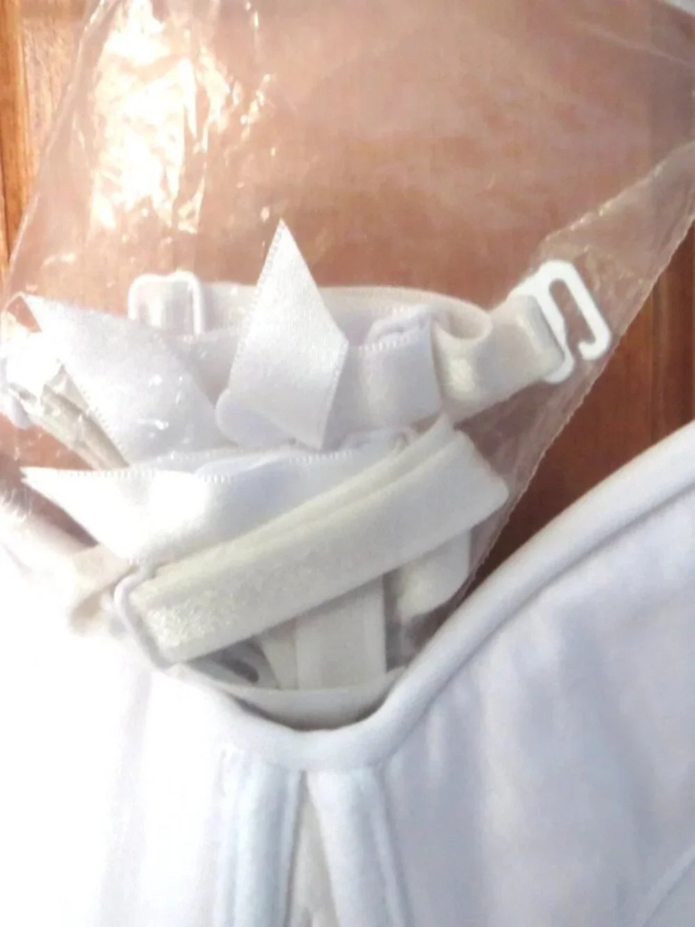 Bridal Bustier 38D Strapless With Garters, Includes NIP Straps White GUC - Picture 13 of 14